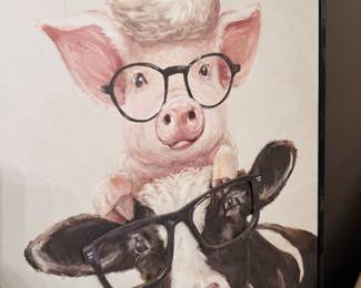 Farm Animals with Glasses Canvas Print