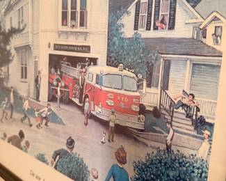 Norman Rockwell "The New American LaFrance is Here!" Print