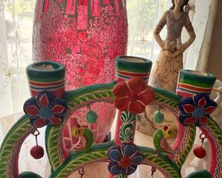 Mexican "Tree of Life" Ceramic Candelabra