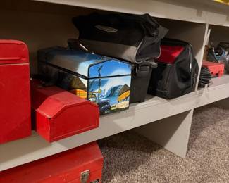 Vintage Metal Toolbox with Surf Scene Graphic