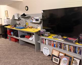 Media Collection: DVDs, CDs, VHS Tapes, and Framed Art