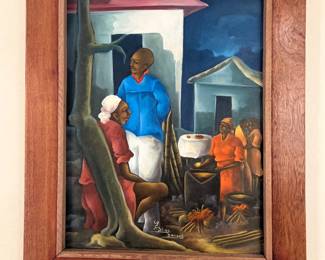 Haitian folk art paintng