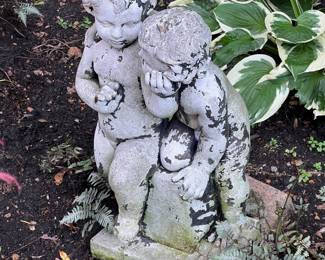 Outdoor concrete cherubs