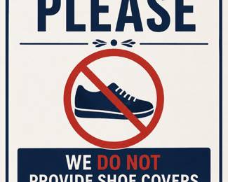No shoes please, we do not provide shoe covers