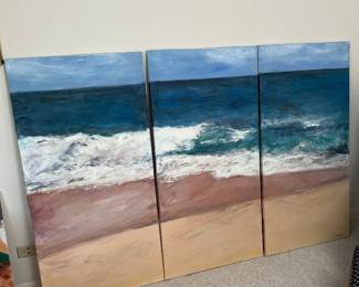 Coastal triptych wall art