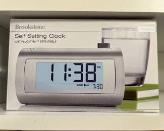 Brookstone self-setting clock