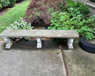 Concrete garden bench