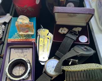 Watches and hair clips and jewery