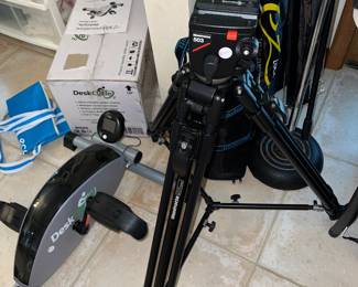 Manfrotto fluid head on a tripod