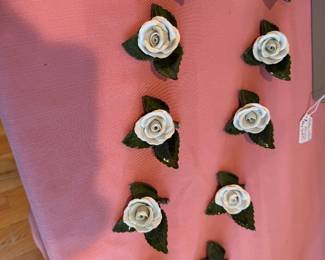Herend Flower Place Card Holders White Roses