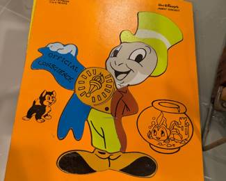 Vintage Disney Jimmeny Cricket Wood Puzzle