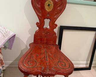 Antique Carved Hall Chair