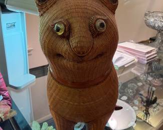 Chinese Shanghai Handicrafts Wicker Cat