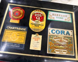 Vintage Liquor Label Tray