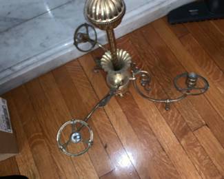 19th Century Brasss 3 Light Victorian Chandelier Fully Restored