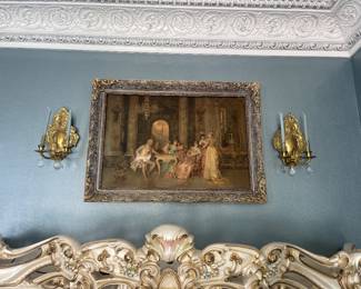 Tapestry, sconces