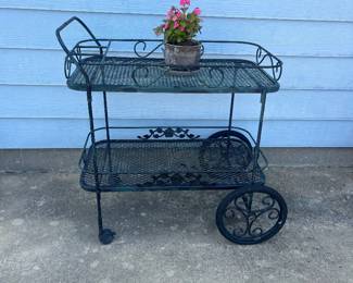 Wrought iron tea cart