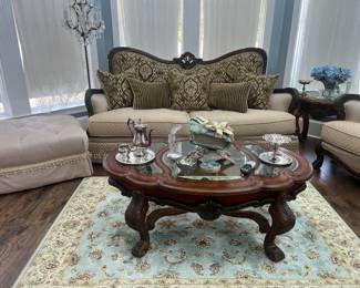 Michael Amini tables, sofa and ottoman 