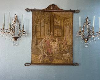 Tapestry, sconces
