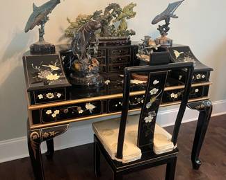 Chinoiserie desk & chair 