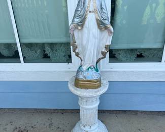 Cement Mary statue