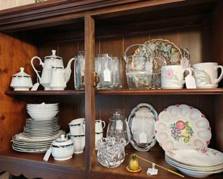 China set and various vintage glassware