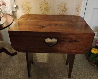 Drop down hinged table, solid wood