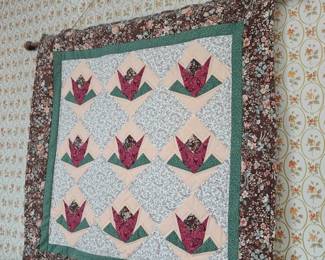 Hanging handmade quilts