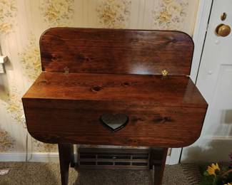 Drop down hinged table, solid wood