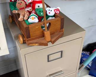 2 Drawer File cabinet, homemade solid wooden wagon