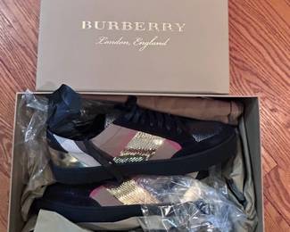Many Burberry shoes still in boxes