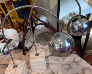 Mid Century Modern inspired arc table lamps