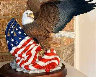 American Flag & Eagle Statue 