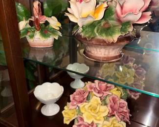 Italy Capodimonte Porcelain Flowers