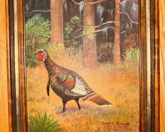 Pheasant Painting signed 