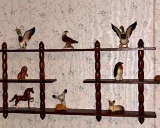 Miniature animals, Nick knack shelf