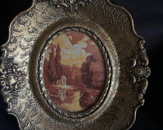 Vintage Serbian Petit Point  Gilt Frame  