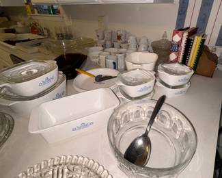 Cornflower blue casseroles Corning Ware