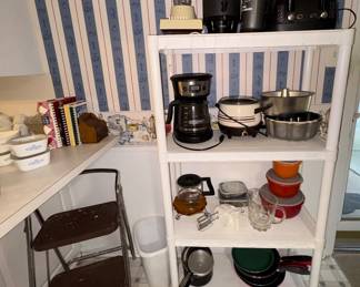 Serving Bowls and Dishes, Step stool, Blender, Toaster, Coffee pot