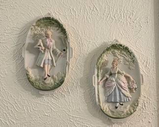 Porcelain wall plaque Victorian 