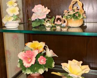 Capodimonte, Lefton Flower Figurines 