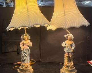 Pair of French style Figural  lamps