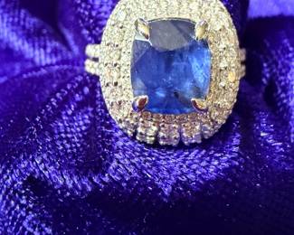 Another sapphire and diamond ring in platinum