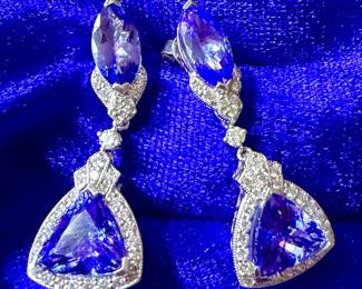 Pair of Tanzanite earrings