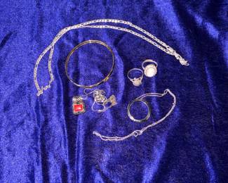 Several groups of Sterling jewelry