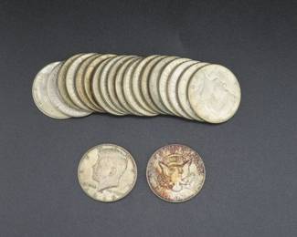 Lot 180. Twenty 40% silver Kennedy half dollars