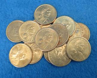 Lot 271. 14 Sacagawea one-dollar coins