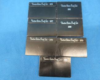 Lot 141. Seven US Mint Proof Sets. 1975-1981