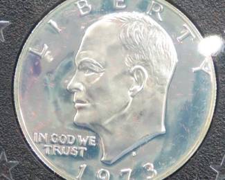 Lot 94. 1973 S Proof Eisenhower 40% silver dollar