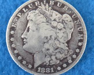 Lot 217. 1881 S Morgan silver dollar